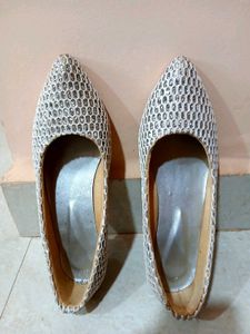 Women Silver Shining Shoes