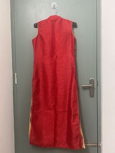 Red &amp; Gold Embroidered Kurti
