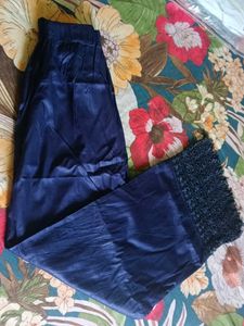 Navy Blue Palazzos with Detail