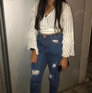 Striped Top-Down Neck