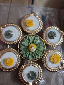 Floral Candle Holders With Scented  Soy Wax