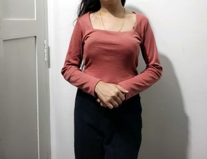 Square Neck Ribbed Top