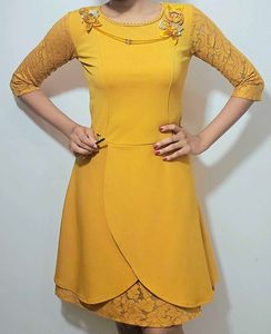 Mustard Yellow Semi Formal Dress