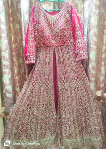 Bridal Heavy Embroidered Pink Gown