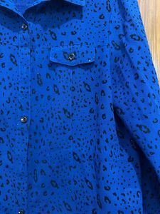 Electric blue leopard print shirt