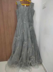Elegant Grey Evening Gown