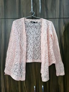 Pink Lace Cardigan