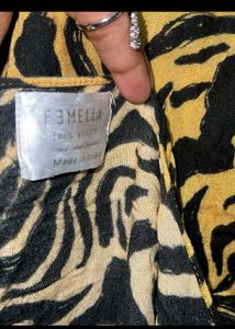 Mustard Yellow &amp; Black Printed Stole