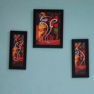 Shri Ganesha Modern Art Print Framed Painting Set