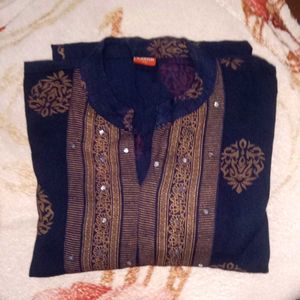 Navy Blue Patterned Dress
