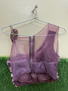 EMBELLISHED CREPE ONION COLOURED SAREE