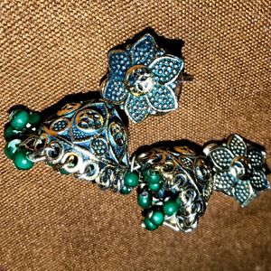 Green Golden Earrings