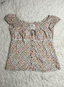 Aesthetic Floral Button-Down Top