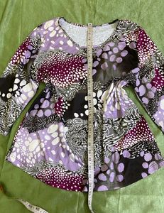 Abstract Print Long Sleeve Top