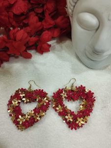 Floral Heart Hoops Earrings