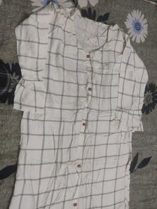 White Button-Down Kurti