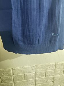 Navy Ribbed Knit Top