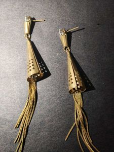 Elegant Gold Tone Dangle Earrings