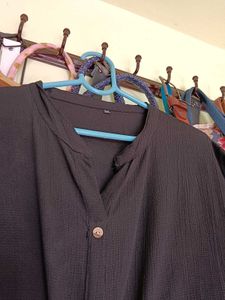 Black Mandarin Collar Dress