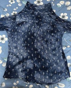 Anchor Print Button-Up shirt