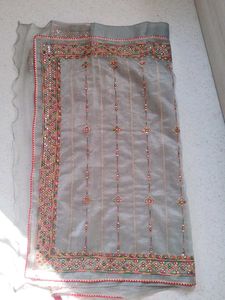 Elegant Embroidered Saree &amp; Blouse Set