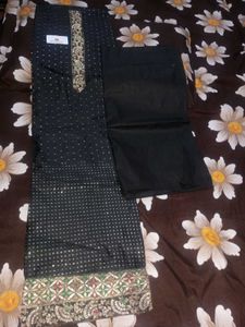 Beautiful Black Cotton Suit