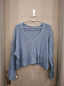 Blue Knit Top