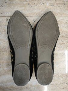 Stylish Black Net Flats