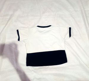 Unique White And Blue Crop Top 🤍💙