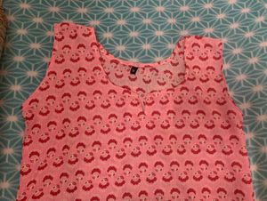 Order Now💖 - Cute Pink Printed Sleeveless Top