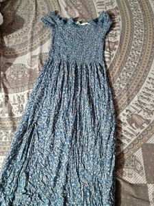 Floral Off-Shoulder Slit Dress