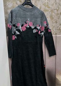 Floral Print Woolen Kurti