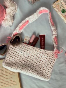 Crochet mesh bag🤍💖