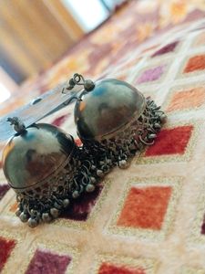Fashion Earrings Silver Black Colour