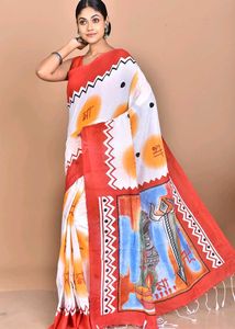 DURGAPUJA SPECIAL PRINT KHADI COTTON SAREE