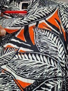 Stylish Leaf Print Shirt