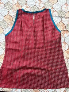 Red Silk Short Kurti