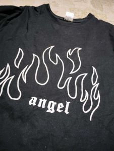 Black &#39;Angel&#39; Graphic Tee