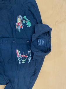 Black Embroidered Shirt (men)