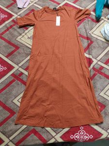 Only Cotton Tshirt Dress With Side Slit
