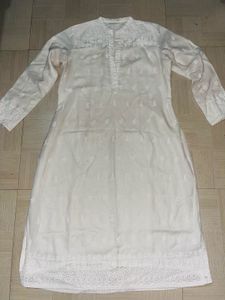 White Embroidered Kurti with Pants
