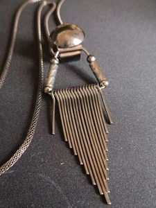 Black Tone Fringe Necklace