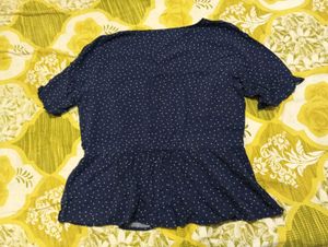 Polka Dot Peplum Top