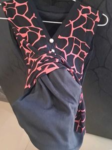 Fancy, Pebble Print, Black N Pink Fancy Top