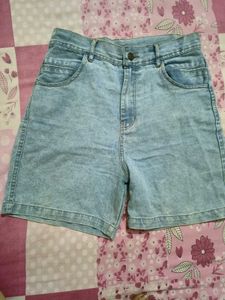 Acid Wash Denim Shorts