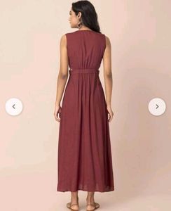Indya A Line V Neck Kurta Cum Dress