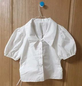 White Puff Sleeve Top