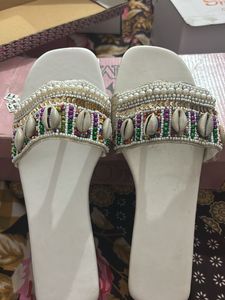 Shell Embellished Flats