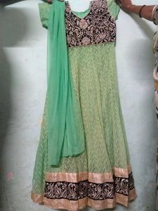 Elegant Green Embroidered Anarkali