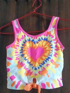 Tie-Dye Heart Tank Top For Baby Girl